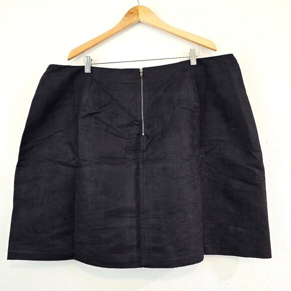 City Chic Womens Plus Sz 24 Faux Suede Comfy Skirt Front Lace Up Wimsigoth Emo - Picture 3 of 12